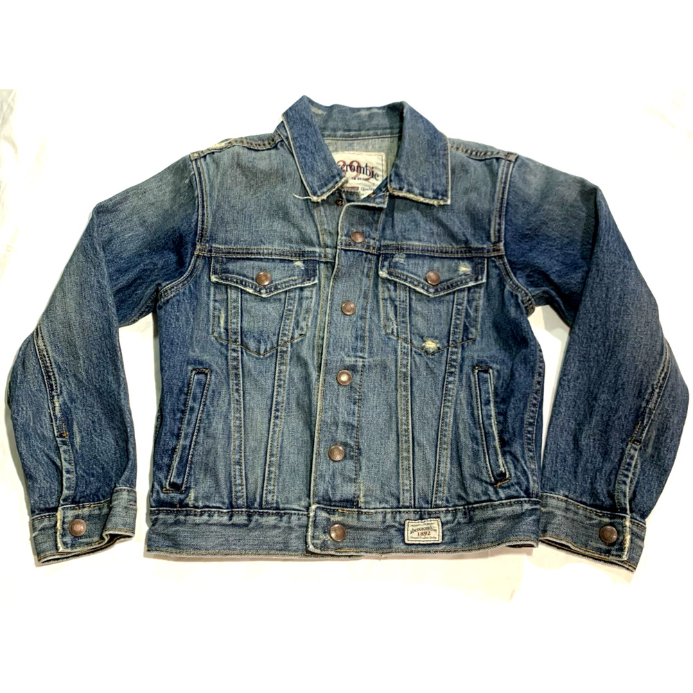 Abercrombie & Fitch Women's Jean Jacket Denim Size Small Button-down Snap Heavy